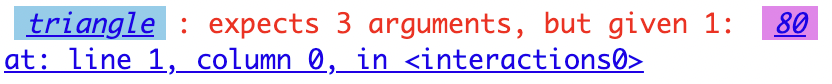error message for triangle 80