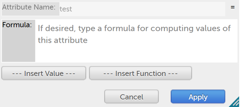 screenshot from CODAP showing where to input new formulas