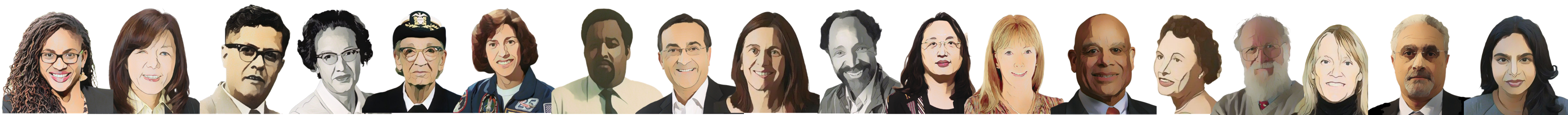 Images of a diverse group of people who are pioneers in computing and mathematics