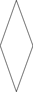 black outline of a rhombus, taller than it is wide