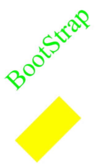 Bootstrap in green text is positioned above a yellow rectangle, and then the image is rotated 45 degrees.
